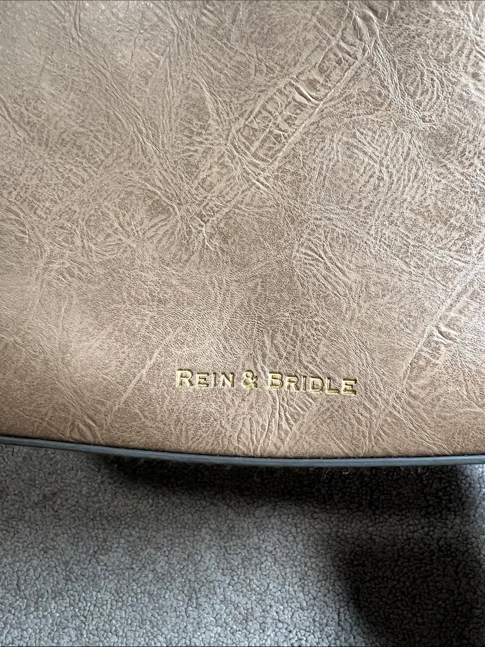Rein and Bridle Embossed Taupe Shoulder Bag with Concho Accent Western